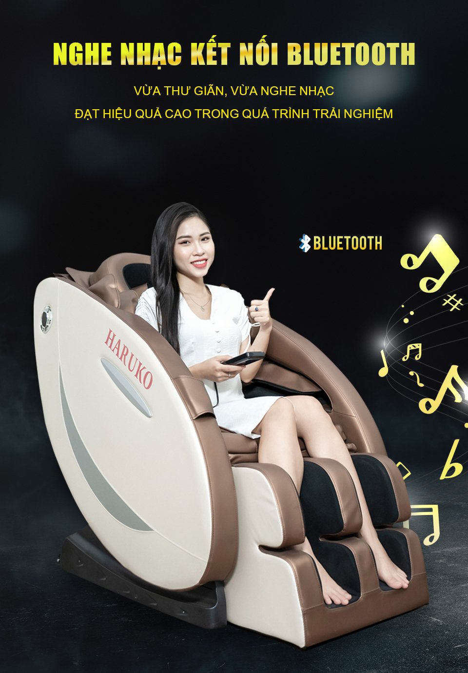 Ghế massage Haruko H7 đưa sự thư giãn lên tầm cao mới với công nghệ loa Bluetooyh hiện đại