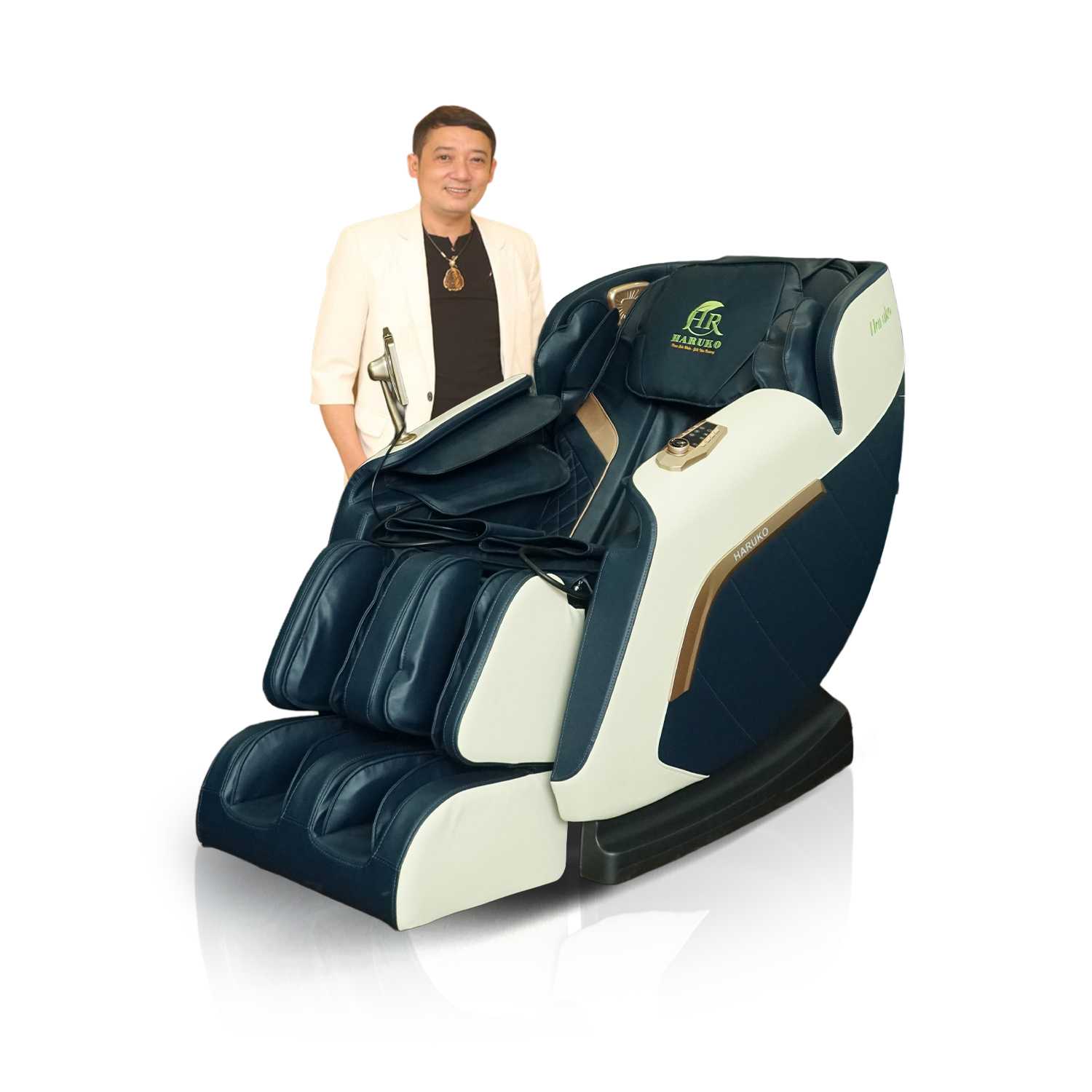 Ghế Massage Toàn Thân 4D Haruko A6 Pro Màu Trắng Xám 3 4.3