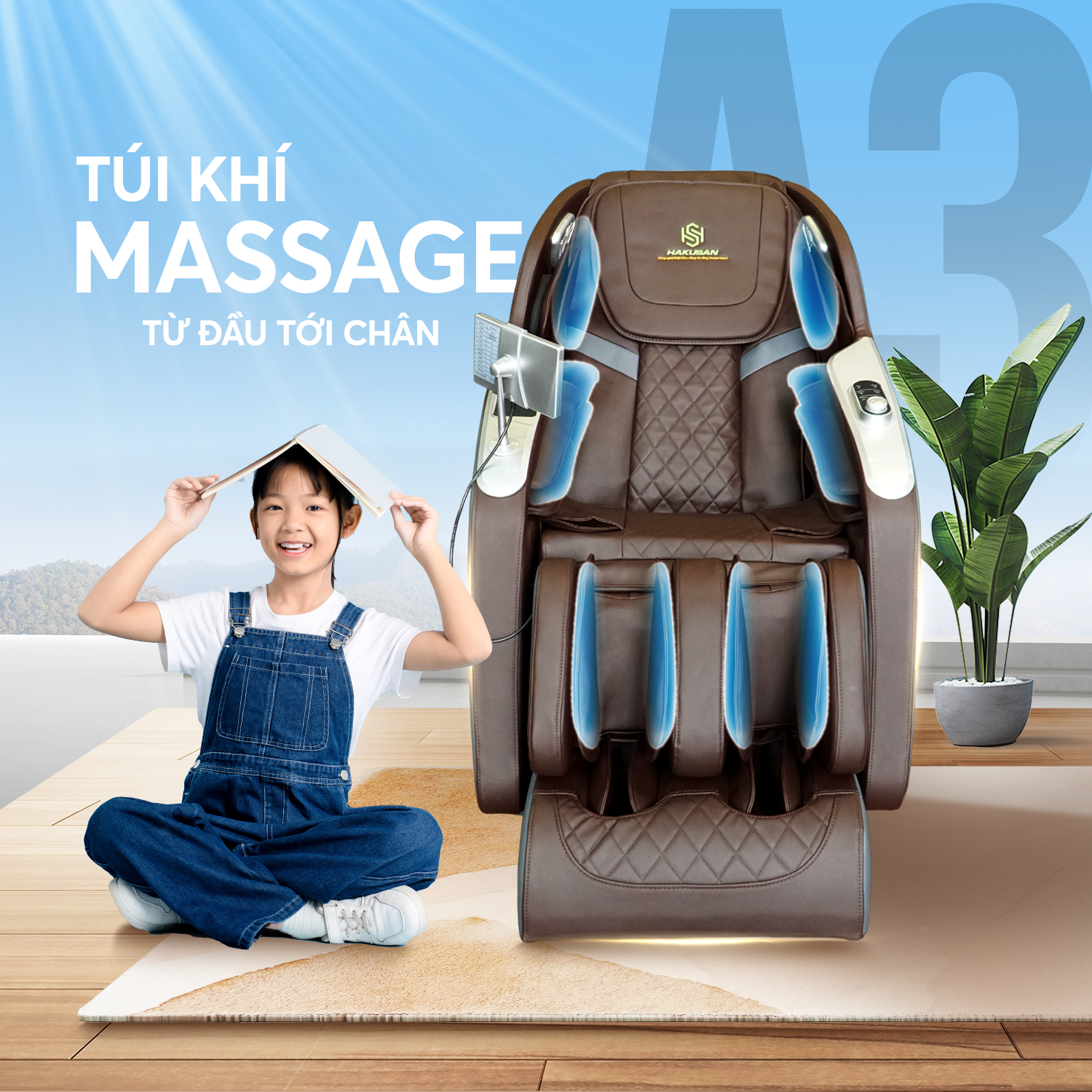 Hakusan JP A3 - Túi Khí Massage Từ Đầu Tới Chân