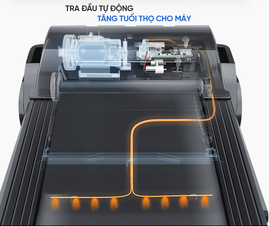Tính năng tra dầu tự động giúp tăng tuổi thọ của máy chạy bộ Haruko K8 là lý do nhiều khách hàng ưa thích sản phẩm